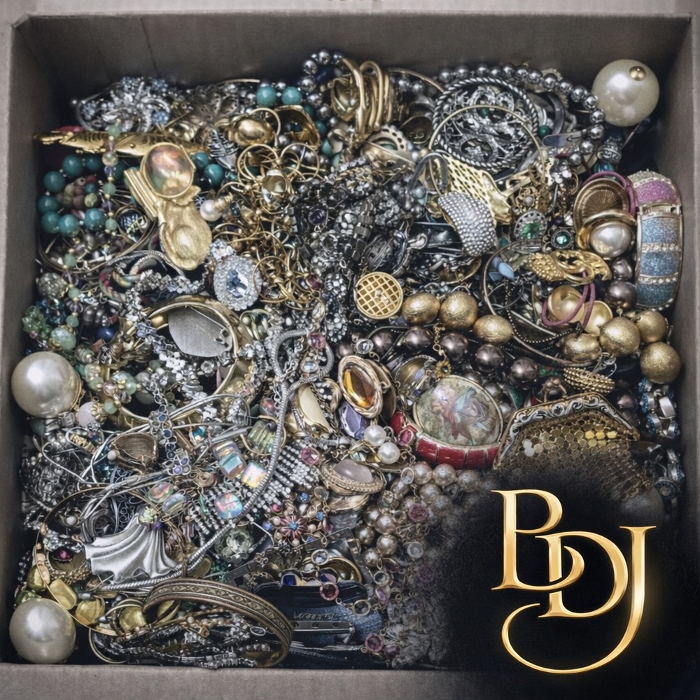 Discovery Lot • 1 lb • Unsearched Mystery • Gold/Silver • Pearls • Rhinestones
